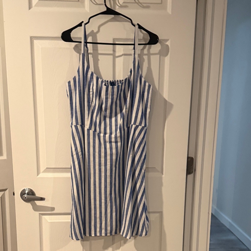 Old Navy Blue and White Striped Mini Dress